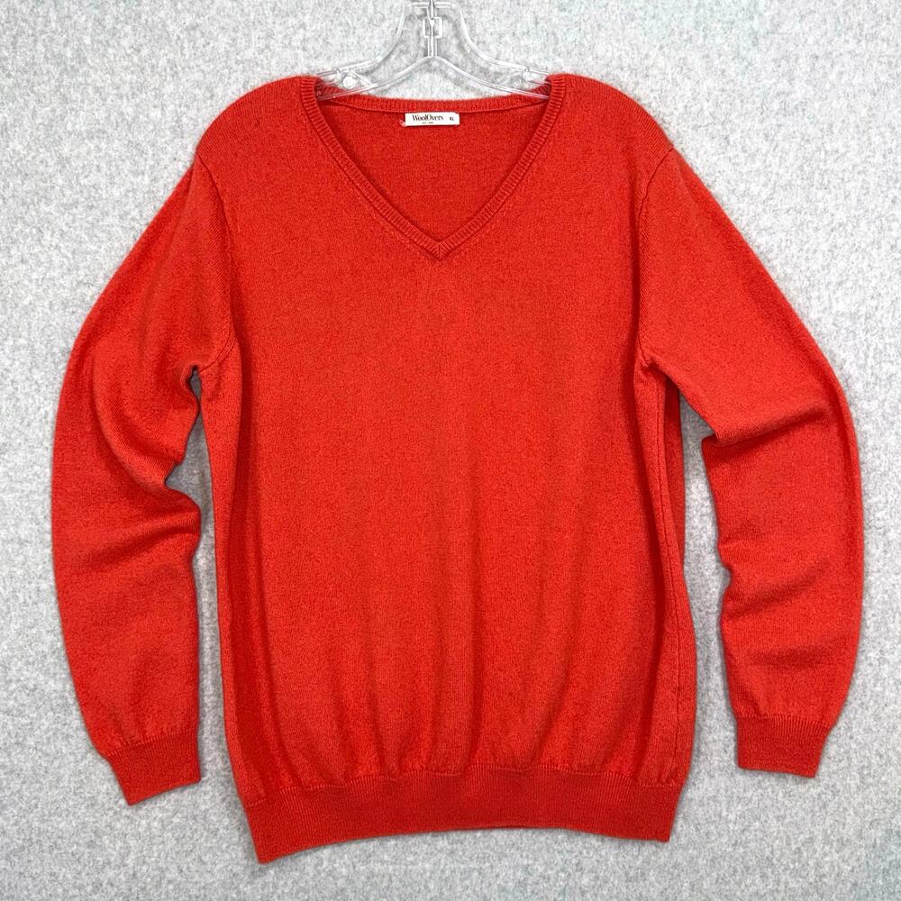 WoolOvers Merino Wool Cashmere V-Neck Pullover Sweater Size XL Quiet Luxury